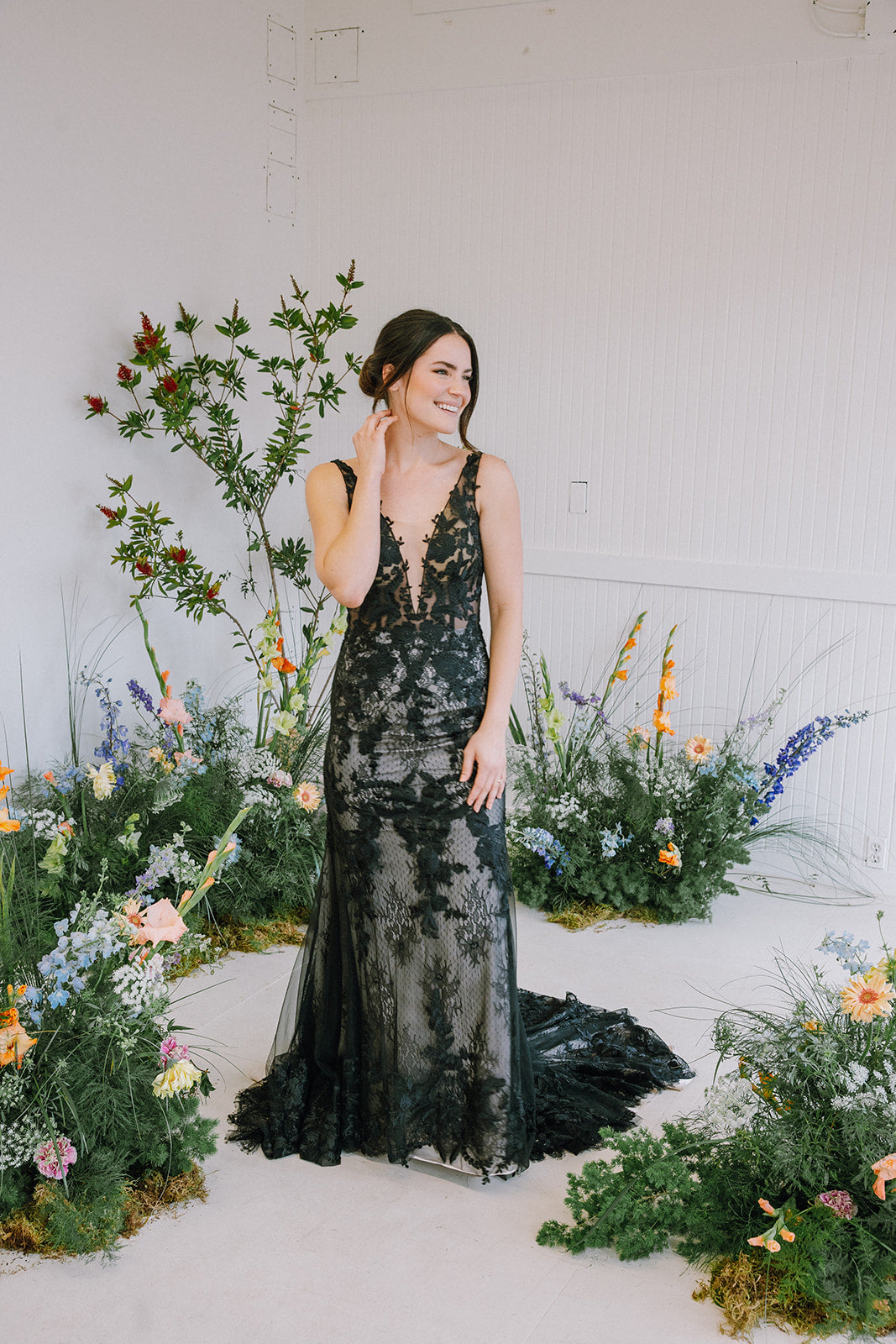 The Reina Gown in Black