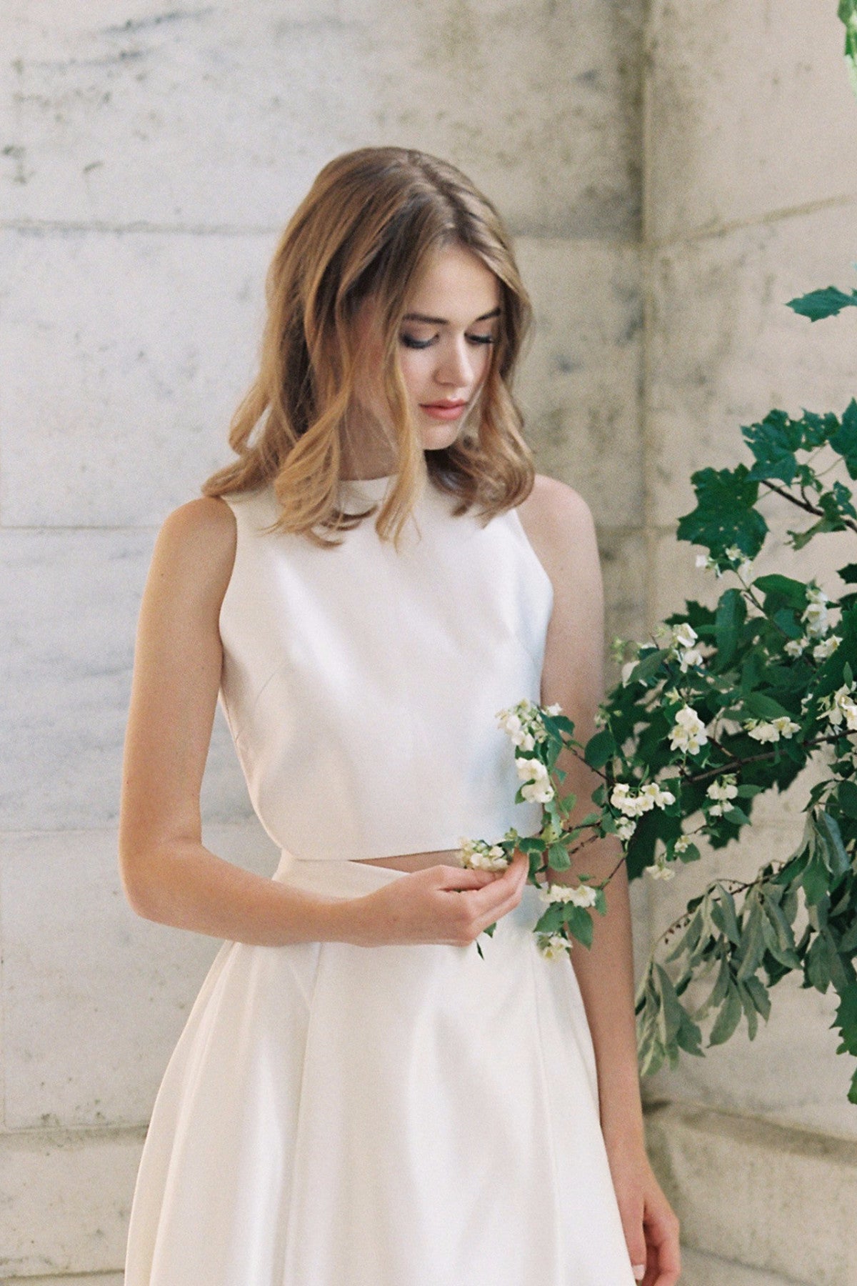 Soho Modern Satin Bridal Top - Bridal Separates - Custom made wedding dress by Lace &amp; Liberty