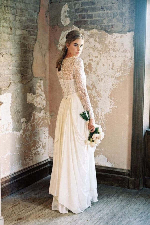 Garden Muse chiffon skirt &amp; Laguna long sleeve top: Bridal Separates. Custom made by Lace &amp; Liberty